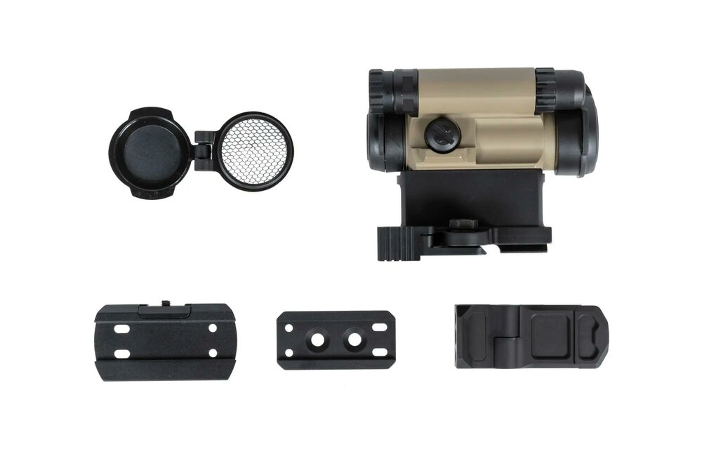 JJ AIRSOFT  M5 red dot sight with 3 mounts Tan