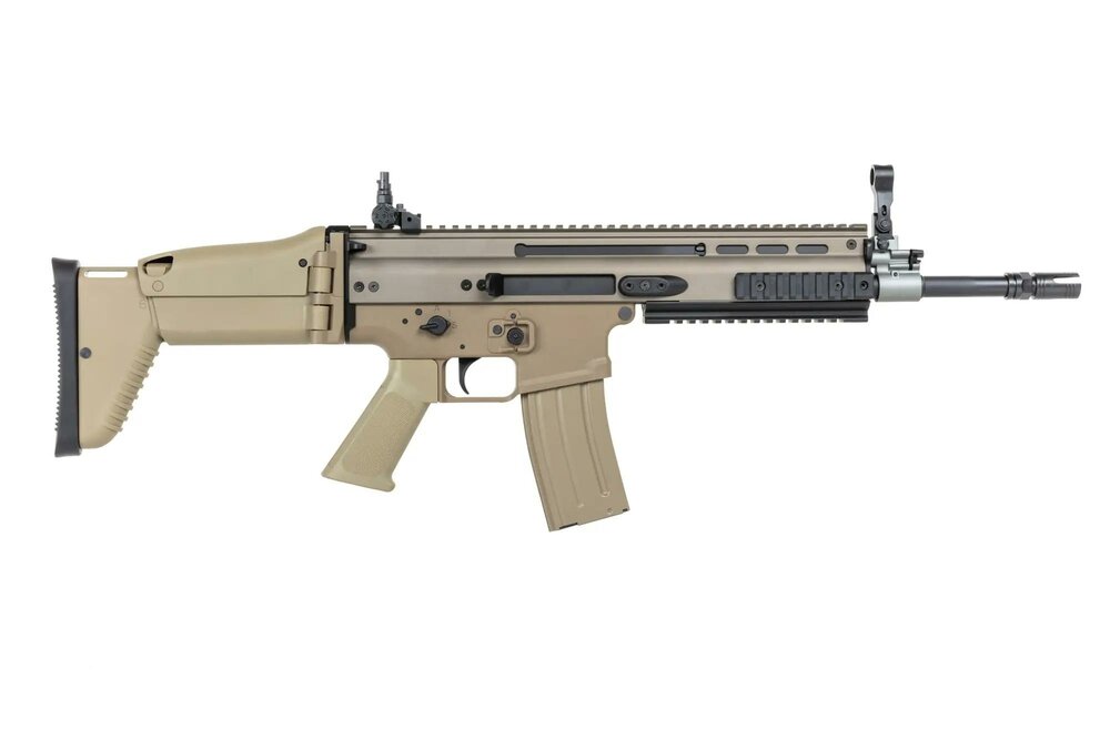 CYBERGUN  x FN HERSTAL SCAR-L assault rifle with transport case Tan