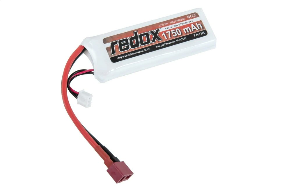 REDOX lipo 1750 mAh 7.4 30C SC Dean battery