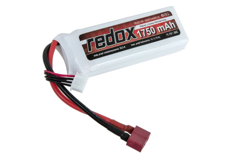 REDOX Li-Po 1750 mAh 11.1 V 30C SC Dean battery