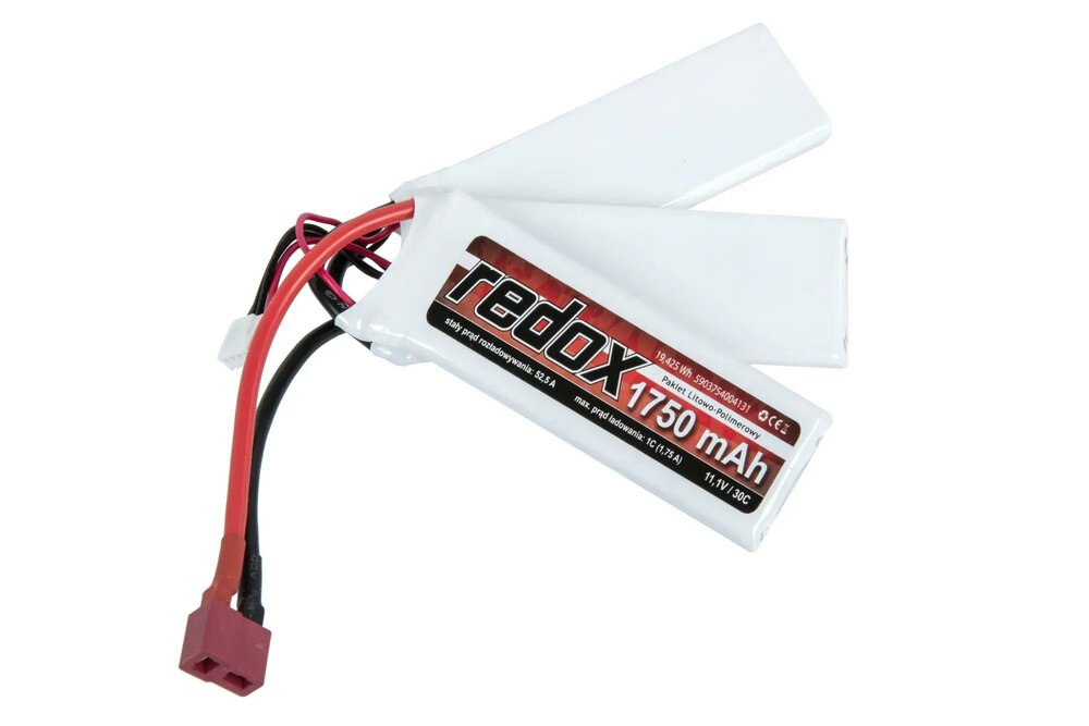 REDOX LIPO  1750 mAh 11.1 V 30C 3-module battery Deans