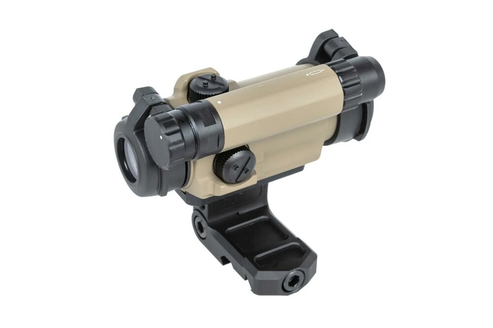 JJ AIRSOFT M5 red dot sight with adjustable mount Tan