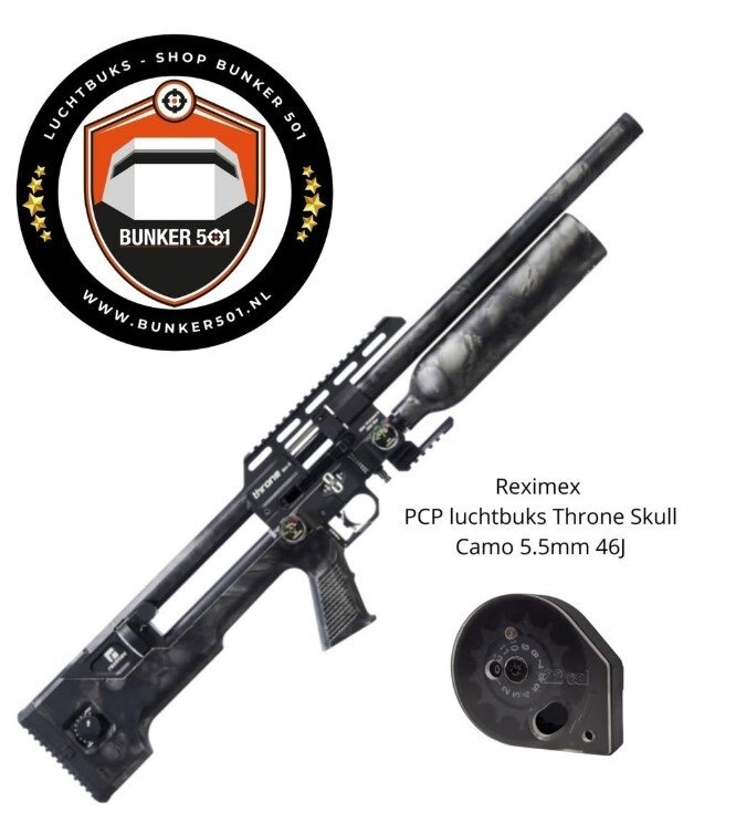 REXIMEX PCP Airgun Throne Skull Camo 5.5mm 46J