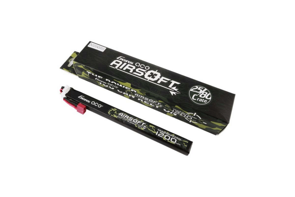 GENS ACE LiPo - 11.1v 1200mAh 25C 3S1P - Long Stick - Deans