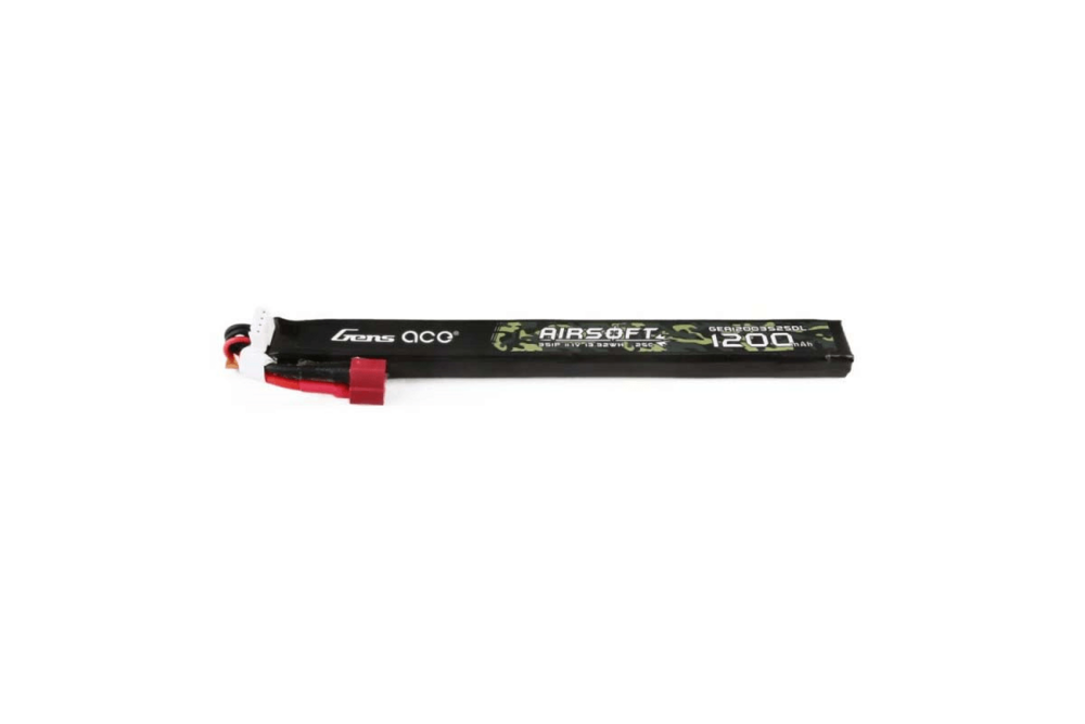 GENS ACE LiPo - 11.1v 1200mAh 25C 3S1P - Long Stick - Deans