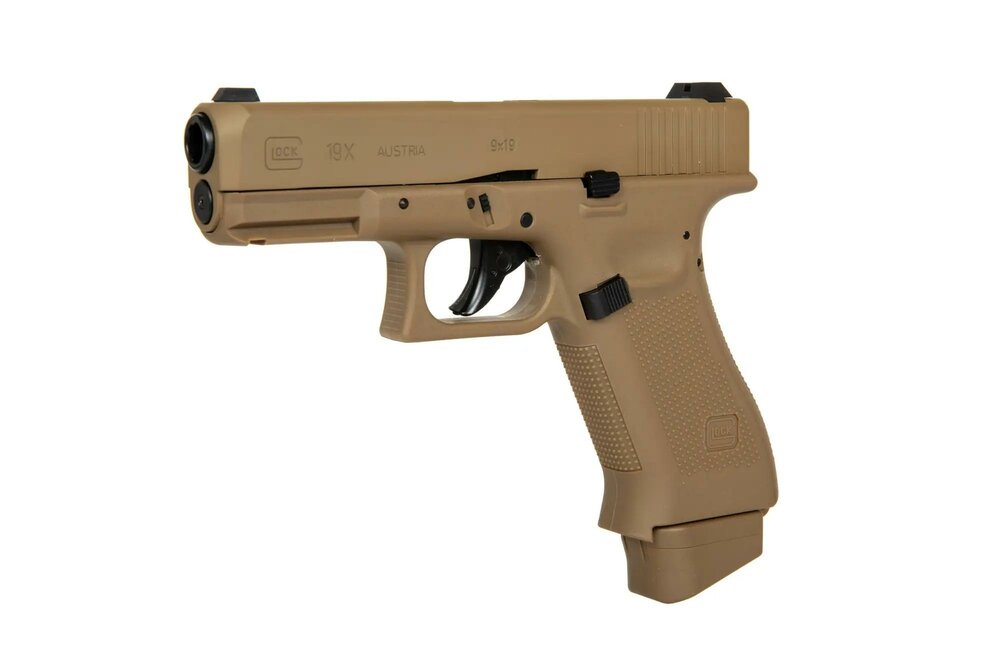 GBB Glock 19X CO2 pistol replica - coyote