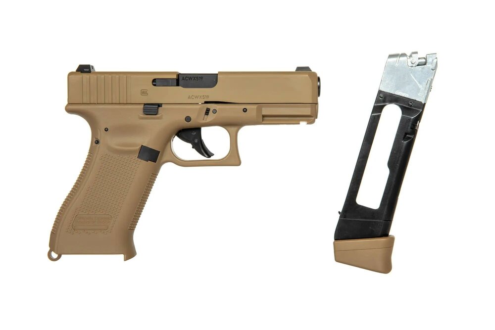 GBB Glock 19X CO2 pistol replica - coyote