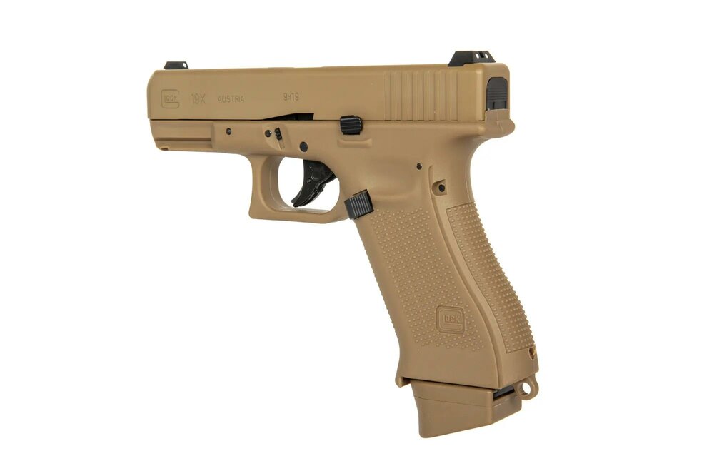 GBB Glock 19X CO2 pistol replica - coyote