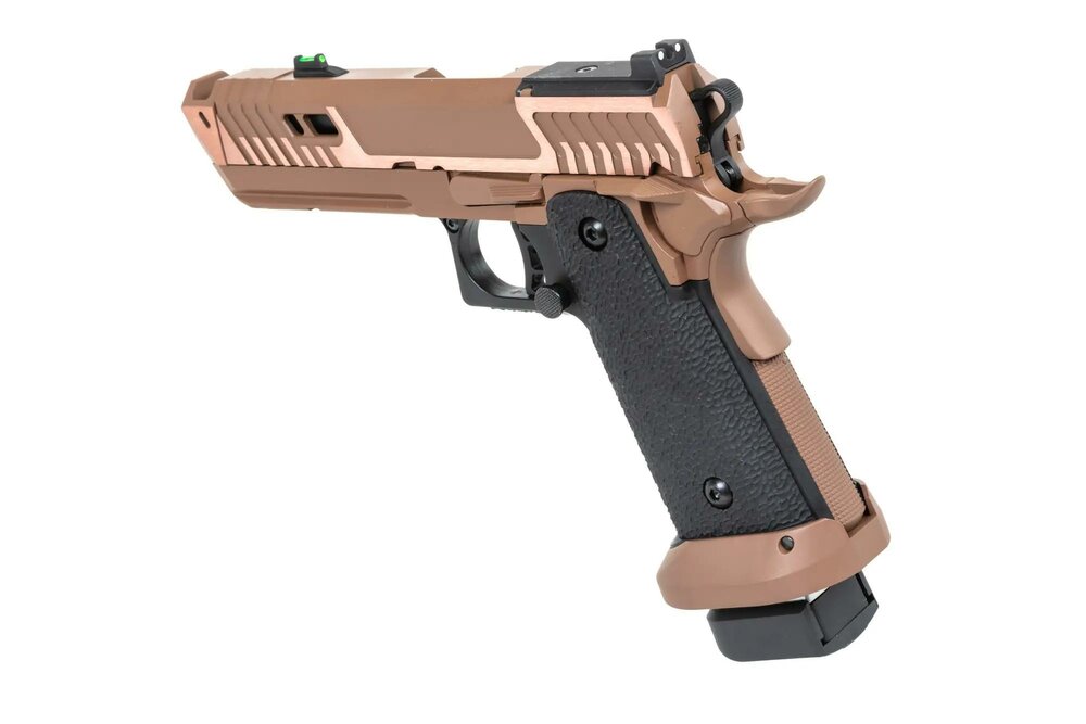 SRC Sahara Viper DUAL POWER pistol with carrying case and green gas magazine Flat Dark Earth