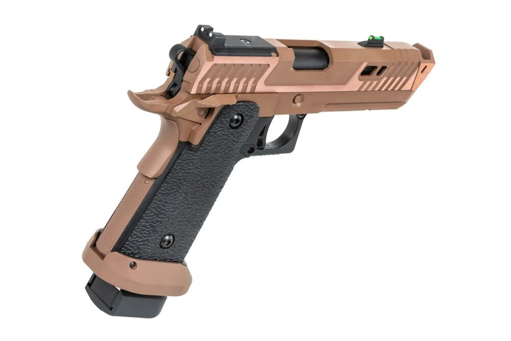 SRC Sahara Viper DUAL POWER pistol with carrying case and green gas magazine Flat Dark Earth