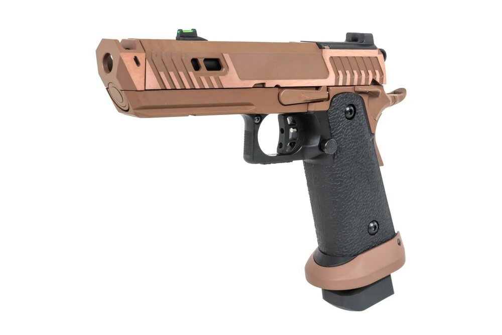 SRC Sahara Viper DUAL POWER pistol with carrying case and green gas magazine Flat Dark Earth