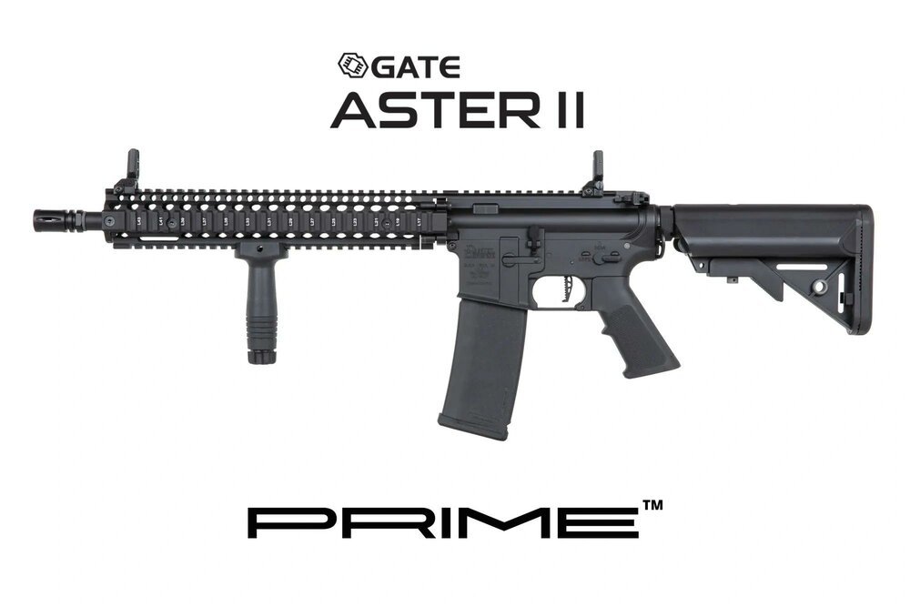 Specna Arms Daniel Defense&reg; MK18 SA-P26 Prime&trade; Aster II ETU airsoft Carbine with Brushless Motor Black