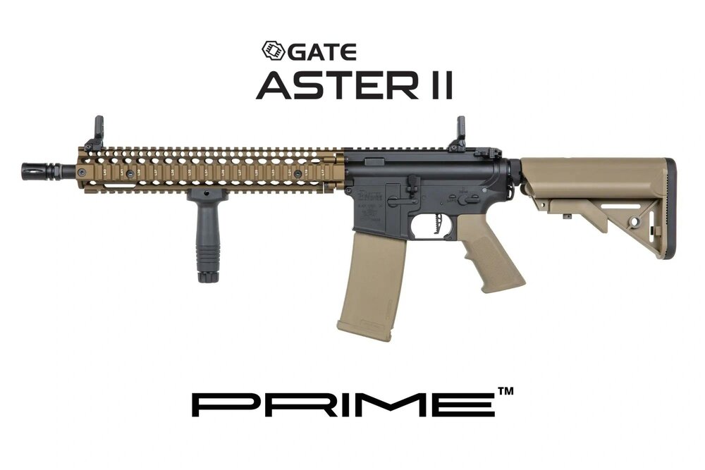 Specna Arms Daniel Defense&reg; MK18 SA-P26 Prime&trade; Aster II ETU airsoft carbine with Chaos Bronze brushless motor