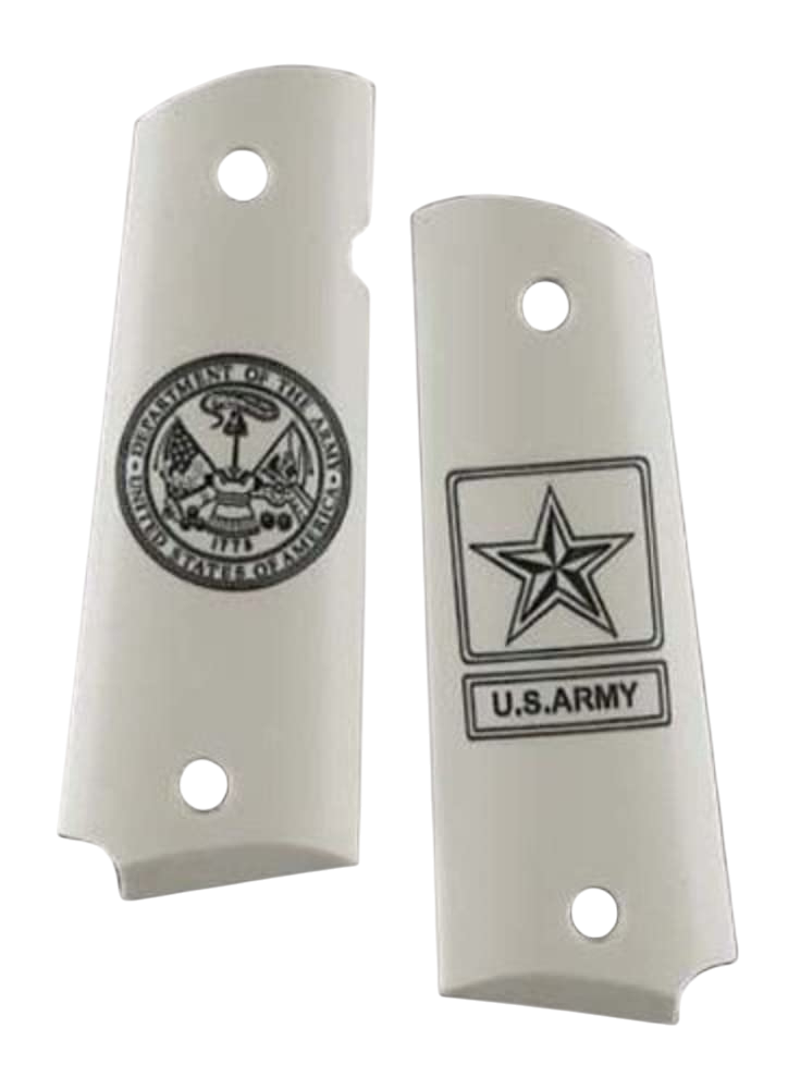 HOGUE GRIP  45027 Govt. Model Scrimshaw Ivory Polymer Ambi Safety Cut - ARMI INSIGNA