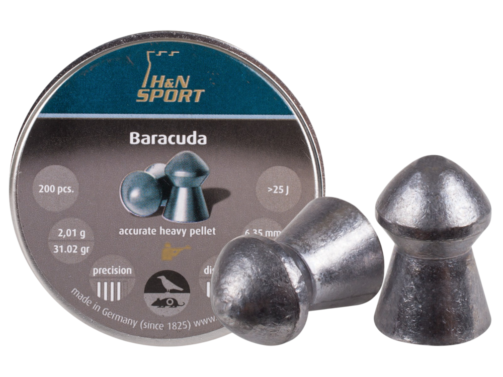 H&amp;N Sport Diabolo Baracuda Extra Heavy Airgun Pellets (.25 / 6.35MM) 200pcs
