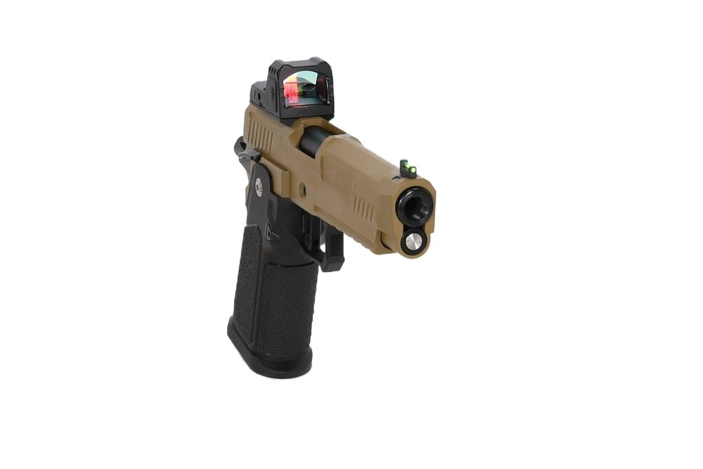 ARCTURUS Vanguard 5" Hi-Capa GBB Optics Ready  with ARS-1 red dot sight Half-Tan