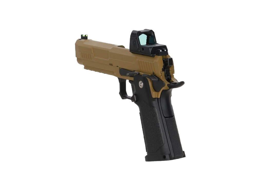 ARCTURUS Vanguard 5" Hi-Capa GBB Optics Ready  with ARS-1 red dot sight Half-Tan
