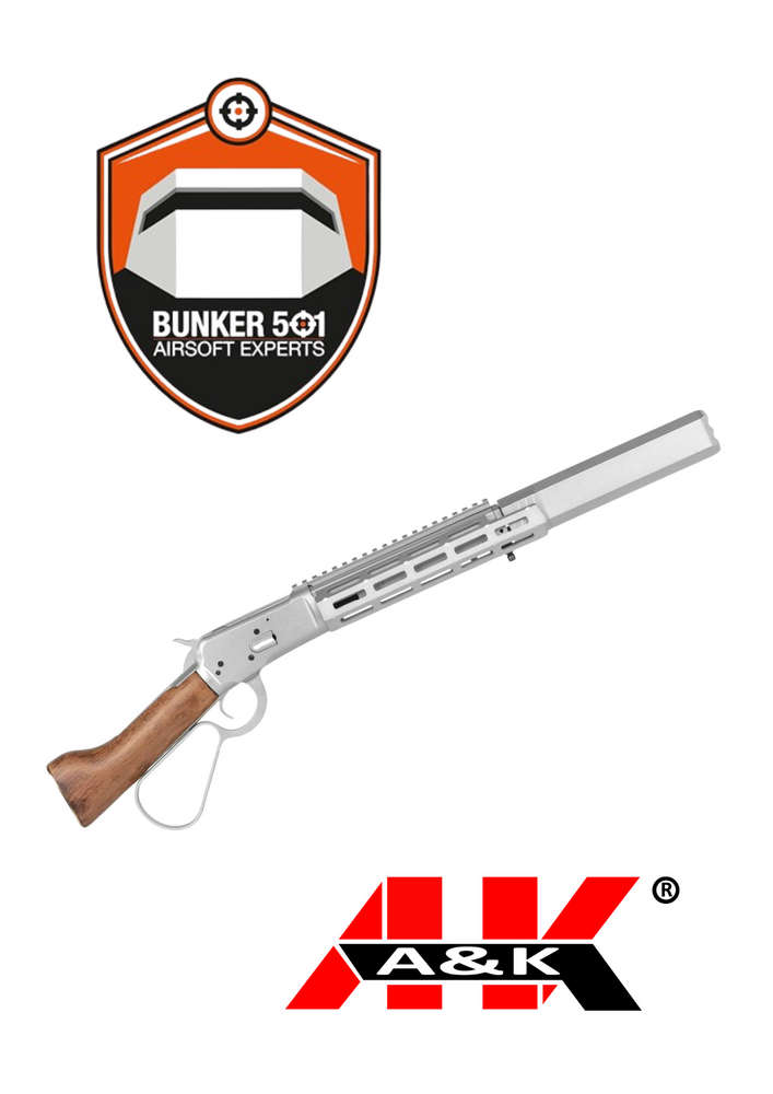 Rifle replica 1873RS (Real Wood) - silver