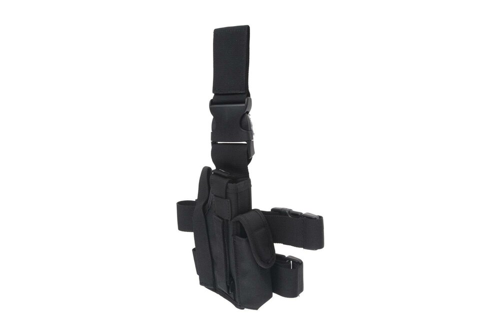 Drop-Leg Holster with Magazine Pouch - Black