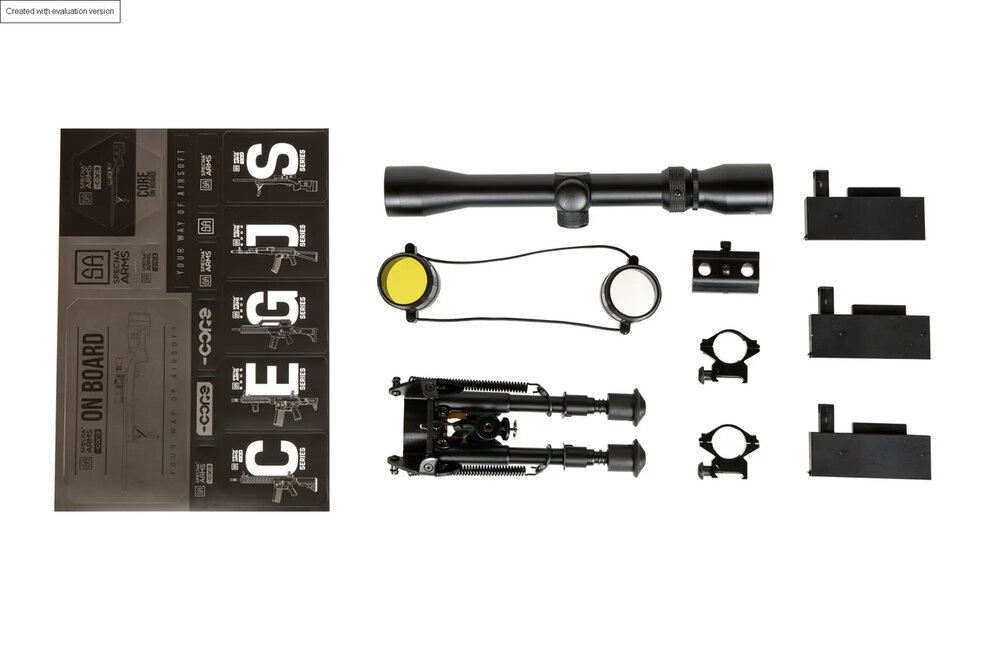 SPECNA ARMS SA-S02 CORE High Velocity  with Scope and Bipod - Black
