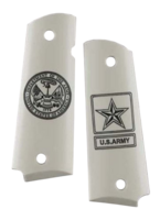 HOGUE GRIP  45027 Govt. Model Scrimshaw Ivory Polymer Ambi Safety Cut - ARMI INSIGNA