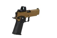 ARCTURUS Vanguard 4.3" Hi-Capa GBB Optics Ready airsoft pistol with ARS-1 red dot sight Half-Tan
