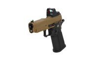ARCTURUS Vanguard 4.3" Hi-Capa GBB Optics Ready airsoft pistol with ARS-1 red dot sight Half-Tan