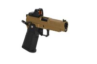 ARCTURUS Vanguard 4.3" Hi-Capa GBB Optics Ready airsoft pistol with ARS-1 red dot sight Half-Tan