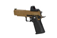 ARCTURUS Vanguard 4.3" Hi-Capa GBB Optics Ready airsoft pistol with ARS-1 red dot sight Half-Tan
