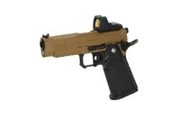 ARCTURUS Vanguard 4.3" Hi-Capa GBB Optics Ready airsoft pistol with ARS-1 red dot sight Half-Tan