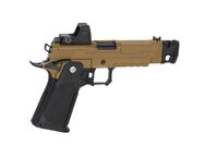 Arcturus Vanguard 4.3" Hi-Capa GBB OR airsoft pistol with ARS-1 red dot sight + compensator Half-Tan