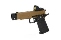 Arcturus Vanguard 4.3" Hi-Capa GBB OR airsoft pistol with ARS-1 red dot sight + compensator Half-Tan