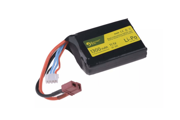 ELECTRO RIVER &trade; - LiPo - 11.1V 1300mAh 20/40C - AN/PEQ Size - T-Connect (Deans)
