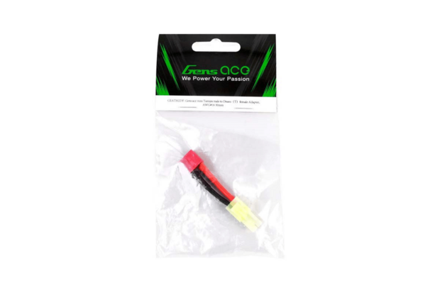 GENS ACE Mini Tamiya Male to Deans (T) Female Adapter, AWG#16 30mm
