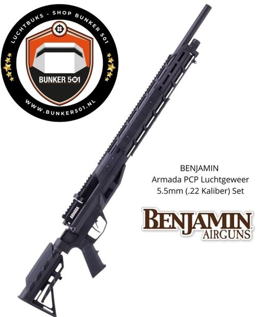 BENJAMIN Armada PCP Air Rifle Set .22 Cal (5.5mm) &ndash; Tactical PCP Kit