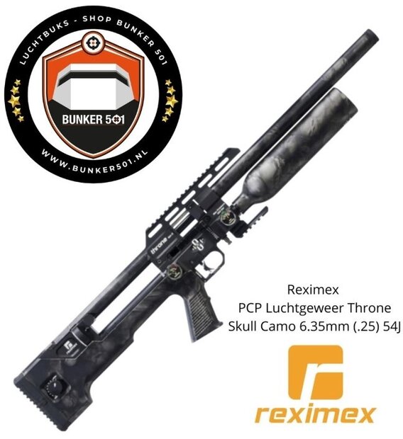 REXIMEX PCP Airgun Throne Skull Camo 6.35mm (.25) 54J
