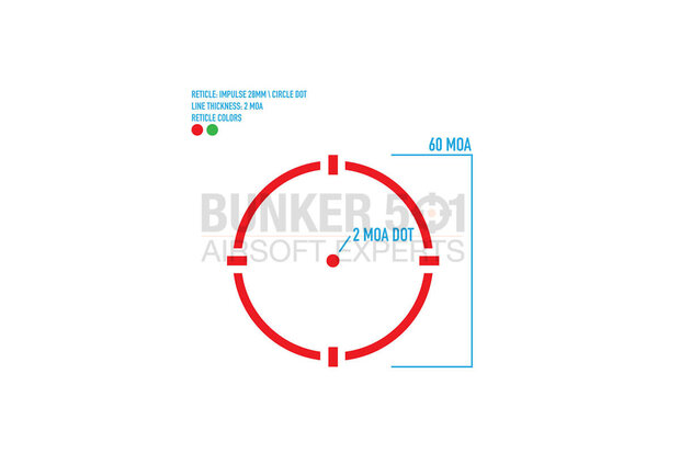 FIREFIELD Impulse 1X28 Red Dot Sight Met Rode Laser