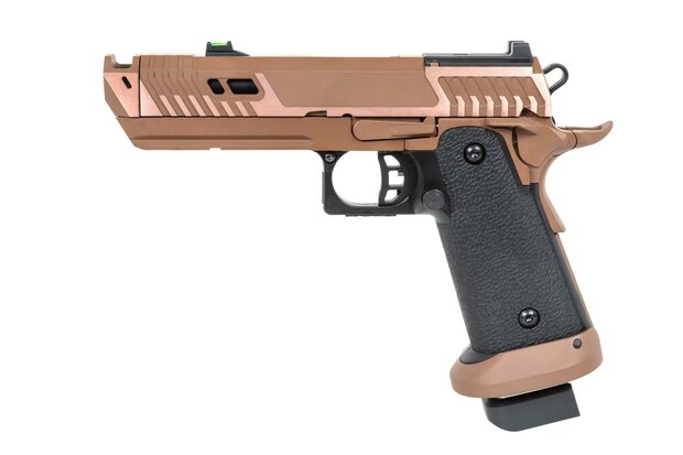 SRC Sahara Viper DUAL POWER pistol with carrying case and green gas magazine Flat Dark Earth