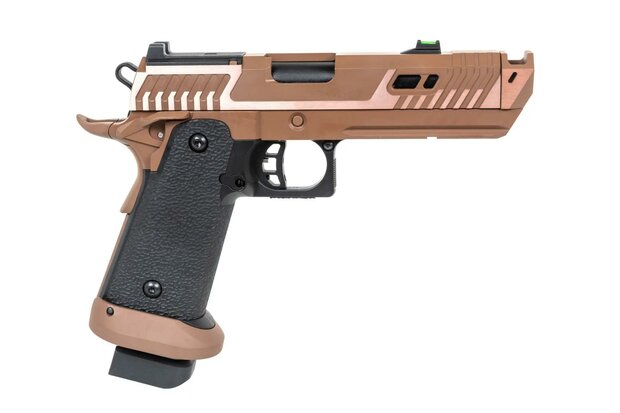 SRC Sahara Viper DUAL POWER pistol with carrying case and green gas magazine Flat Dark Earth