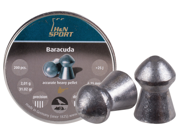 H&amp;N Sport Diabolo Baracuda Extra Heavy Airgun Pellets (.25 / 6.35MM) 200pcs