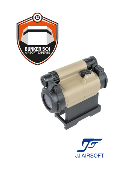 JJ Airsoft M5 red dot sight with QD Tan mount