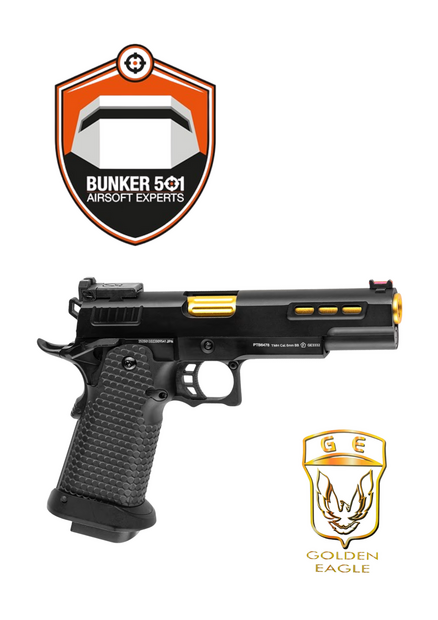 GOLDEN EAGLE 3332 Hi-Capa Ported Slide Full Metal GBB Black