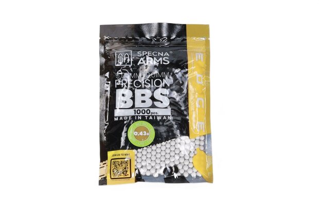 airsoft 0.43g Specna Arms EDGE ULTRA&trade; BIO precision BBs 1000 pieces White