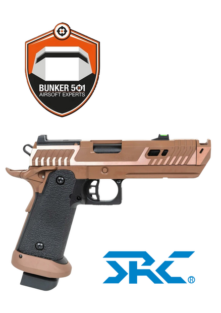 SRC Sahara Viper DUAL POWER pistol with carrying case and green gas magazine Flat Dark Earth